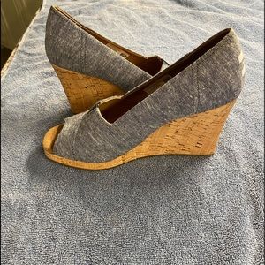 Toms denim wedges